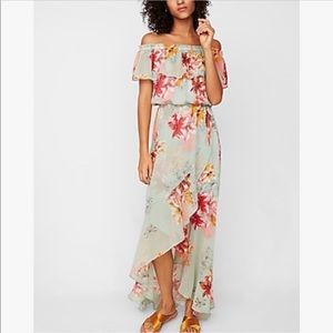Express floral off the shoulder maxi dress